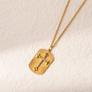 Natural White Diamond Cross Necklace D0.032ct,18K